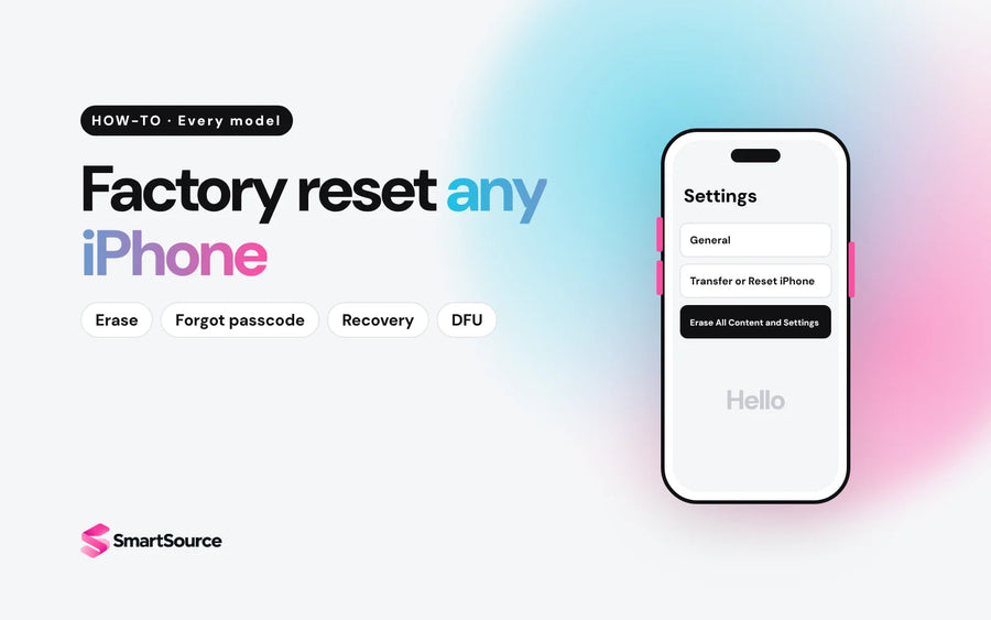 How to factory reset any iPhone: Settings, General, Transfer or Reset iPhone, Erase All Content and Settings